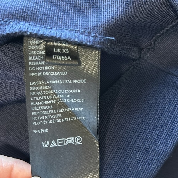 Anthropologie Maeve Piqué Mini Skirt Navy Pockets Zipper Size XSmall - Picture 8 of 10